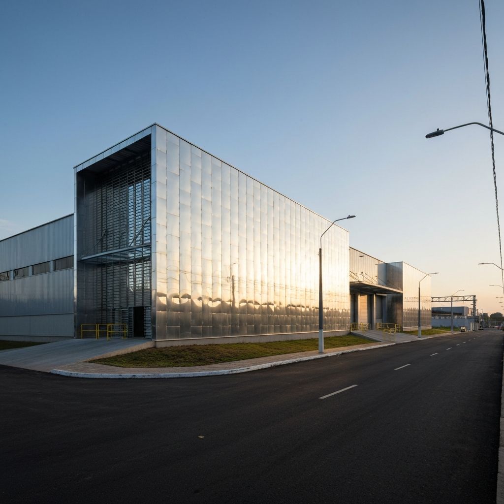 Galpão metálico simples no Brasil