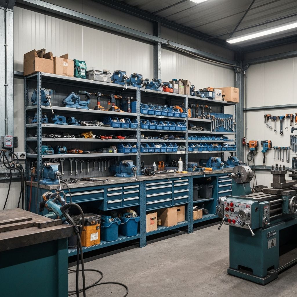 Interior de oficina com prateleiras